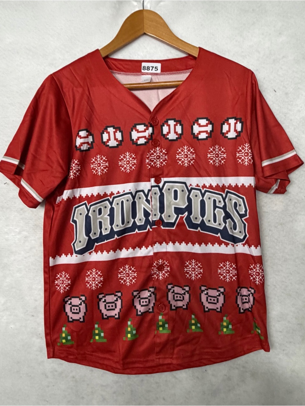 Lehigh Valley IronPigs Jersey Youth XL Red MiLB Baseball 24 Christmas Holiday
88